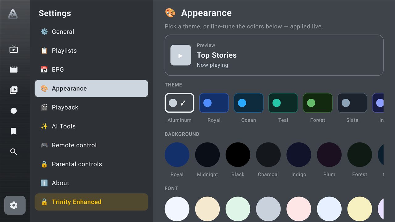 Trinity Appearance themes